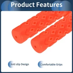 Unique Bargains Bike Handlebar Grips Covers 4.72" Long Orange 1 Pair -Outdoor Sports Series GUEST 006d98b9 423a 4c50 94d0 ae94722f5534
