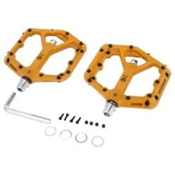 Unique Bargains Foot Peg Footrests Fit 9/16 Inch Axles Durable Rear Bicycle Pedal Nylon Metal Yellow 1 Pair -Outdoor Sports Series GUEST 00b6f642 5bc0 47c2 ad63 def3dcf33891