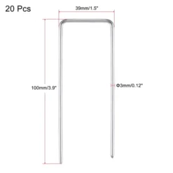 Unique Bargains Garden Stakes Pins, Galvanized Landscape Staples Outdoor Lawn Pegs For Ground Cover Weed Barrier Fabric