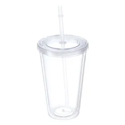 Unique Bargains Double Wall Acrylic Clear Straw Tumbler With Lid -Outdoor Sports Series GUEST 058b133f 5b42 42c1 a9a2 ad22bb078f9a