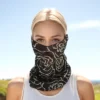 Unique Bargains Rose Print Earloop Neck Gaiter 1 Pc