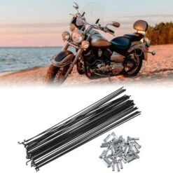 Unique Bargains Bicycle Steel Spokes 36 Pcs