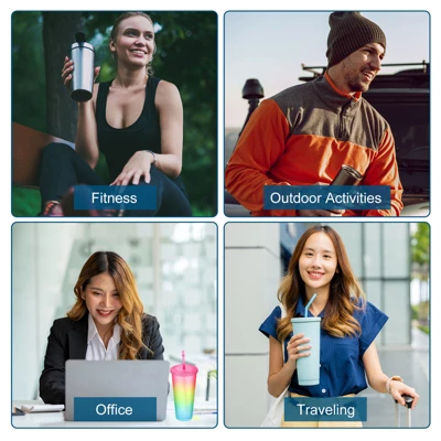 Unique Bargains Insulated Double Wall Tumbler With Lid And Straw 5 Unique Bargains Insulated Double Wall Tumbler With Lid And Straw - Image 5