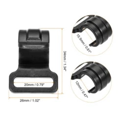 Unique Bargains Outdoor Camping ID C Shape Plastic Clamp Tent Pole Clips Black 15 Pcs