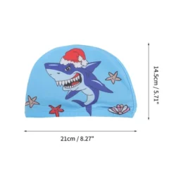 Unique Bargains Kid's Polyester Sharks Pattern Swim Cap Blue 1 Pc -Outdoor Sports Series GUEST 0855e736 2816 4820 be27 c4568184d029
