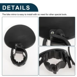 Bike Rearview Mirror 9.5x6.8cm Adjustable | Front Handlebar Bike Mirror Black For Bicycle Mountain Road Bike 1 Pcs -Outdoor Sports Series GUEST 086d55ee 587f 4069 8008 4b24e8b23868