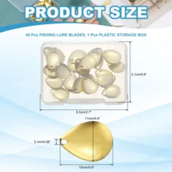 Unique Bargains Metal Curved Fishing Spinner Baits With Plastic Storage Box 40 Pcs