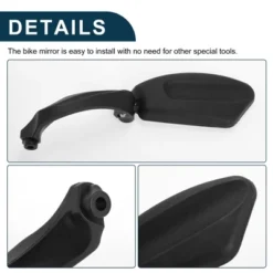 Bike Rearview Mirror 11.2x4.5cm Adjustable | Front Left Riding Mirror Black With Mounting Accessories For Bicycle Mountain Road Bike 1 Set -Outdoor Sports Series GUEST 0bb2a011 46a0 42cd b036 b34ce8b54f2b