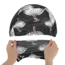 Unique Bargains Nylon Figure Pattern Swim Cap Black White 1 Pc -Outdoor Sports Series GUEST 0befc75c c9ac 4251 9926 bf8bfe8336c3