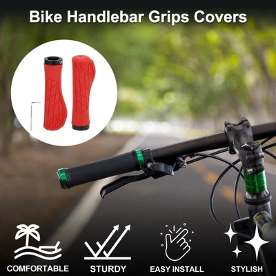 Unique Bargains Bike Handlebar Grips Covers 5.28" Red 1 Pair 1 Unique Bargains Bike Handlebar Grips Covers 5.28" Red 1 Pair