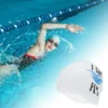 Unique Bargains Silicone Breaststroke Pattern Waterproof Swim Cap White Black Blue 1 Pc