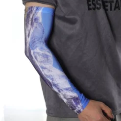 Unique Bargains Breathable Arm Sleeves Blue White 1 Pair