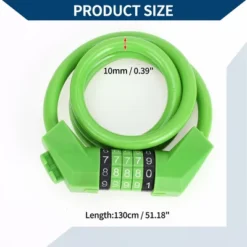 Unique Bargains Extended Bicycle Padlock Cable Lock Resettable 5 Digit Bike Lock Green 51.18" 1 Set -Outdoor Sports Series GUEST 11999023 cefe 4627 a76b d122f8005d8a