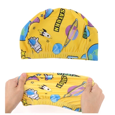 Unique Bargains Polyester Planet Pattern Swim Cap 5.91"x8.27" Yellow Blue 1 Pc 4 Unique Bargains Polyester Planet Pattern Swim Cap 5.91"x8.27" Yellow Blue 1 Pc - Image 4