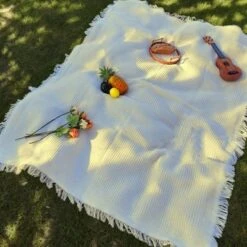 Unique Bargains 30% Cotton 70% Polyester Camping Necessities Picnic Blanket 1 Pc