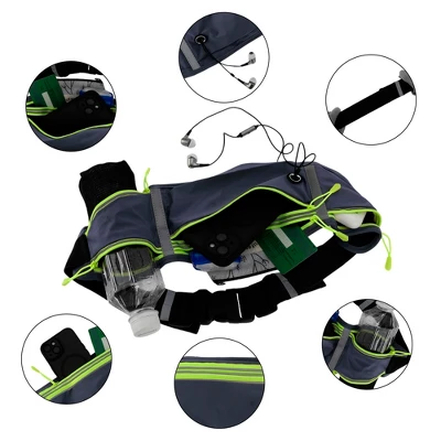 Unique Bargains Waist Pack Bag With Water Bottle Holder Deep Gray 1 Pc 1 Unique Bargains Waist Pack Bag With Water Bottle Holder Deep Gray 1 Pc