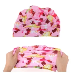 Unique Bargains Polyester Ice Cream Pattern Swim Cap 5.91"x9.25" Pink Yellow 1 Pc -Outdoor Sports Series GUEST 14ab2bc6 b3d8 4a5d 8e04 d8366f2b5c3c