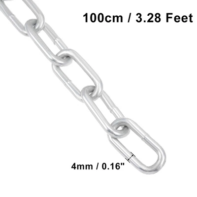Unique Bargains Bicycle Cycling Zinc Plated 3.28 Feet Long Chain Lock With Padlock Silver 3 Unique Bargains Bicycle Cycling Zinc Plated 3.28 Feet Long Chain Lock With Padlock Silver - Image 3