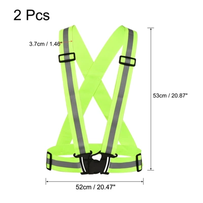 Unique Bargains Reflective Vest Adjustable High Visibility Safety Vest For Cycling Running Walking 2Pcs 1 Unique Bargains Reflective Vest Adjustable High Visibility Safety Vest For Cycling Running Walking 2Pcs