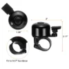 Unique Bargains Aluminum Loud Crisp Clear Sound Mini Bicycle Bells 3 Pcs