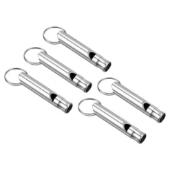 Unique Bargains Aluminum Alloy Camping Hunting Outdoor Survival Signal Whistles With Keychains 5 Pcs -Outdoor Sports Series GUEST 1a4e3e24 dc2c 43b3 8781 b4afbf530614