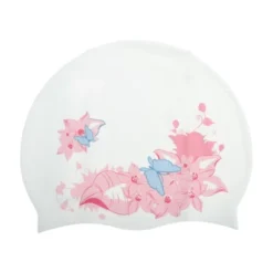 Unique Bargains Silicone Waterproof Flowers Print Swim Cap Pink White 1 Pc -Outdoor Sports Series GUEST 1b78847d 9974 476c 89d3 0ab1a572cdb1