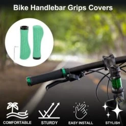 Unique Bargains Bike Handlebar Grips Covers 5.28" Green 1 Pair