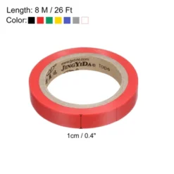 Unique Bargains PVC Thin Sticky Seal Tennis Badminton Racket Accessories Grip Finishing Tapes 26Ft 8 Pcs Multicolored
