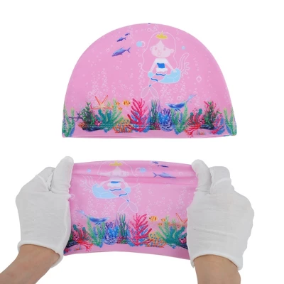 Unique Bargains Kid's Polyester Cartoon Mermaid Swim Cap Pink 1 Pc 4 Unique Bargains Kid's Polyester Cartoon Mermaid Swim Cap Pink 1 Pc - Image 4