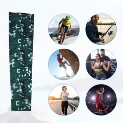Unique Bargains Basketball Sports Camouflage Cooling Arm Elbow Compression Sleeve Green 1 Pair