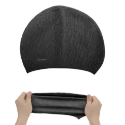 Unique Bargains Silicone Waterproof Water Drops Embossed Swim Cap 1 Pc -Outdoor Sports Series GUEST 2006174a eb33 4e2a 8aca fb733f7bda69