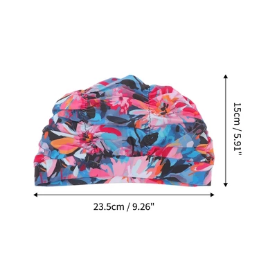 Unique Bargains Polyester Flower Pattern Swim Cap 5.91"x9.25" Multicolor 1 Pc 3 Unique Bargains Polyester Flower Pattern Swim Cap 5.91"x9.25" Multicolor 1 Pc - Image 3