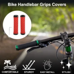 Unique Bargains Bike Handlebar Grips Covers 5.04" Red 1 Set