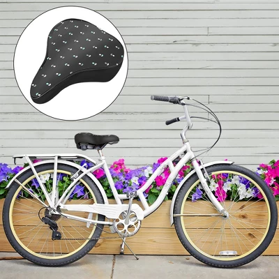Unique Bargains Waterproof Rose Pattern Bicycle Seat Cover Cushion Pad Soft Bike Saddle Seat Cover Black 2 Unique Bargains Waterproof Rose Pattern Bicycle Seat Cover Cushion Pad Soft Bike Saddle Seat Cover Black - Image 2