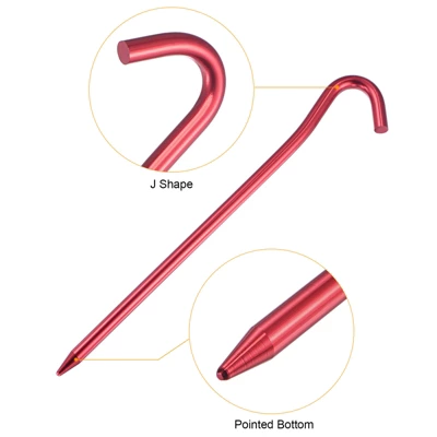 Unique Bargains Tent Stakes Hook Aluminum Alloy Heavy Ground Pegs For Camping Canopy 2 Unique Bargains Tent Stakes Hook Aluminum Alloy Heavy Ground Pegs For Camping Canopy - Image 2