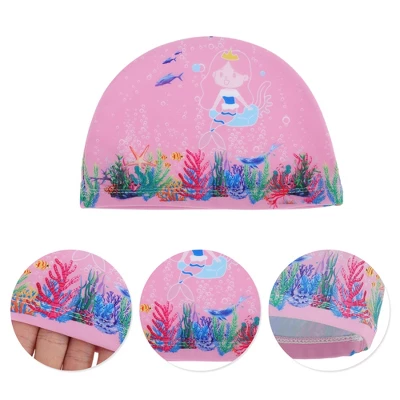 Unique Bargains Kid's Polyester Cartoon Mermaid Swim Cap Pink 1 Pc 2 Unique Bargains Kid's Polyester Cartoon Mermaid Swim Cap Pink 1 Pc - Image 2