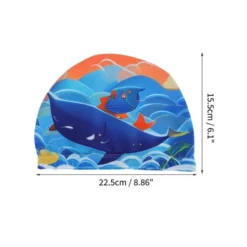 Unique Bargains Kid's Polyester Cartoon Whale Swim Cap 1 Pc -Outdoor Sports Series GUEST 242fe4e4 5776 4cbc 9207 51c17454114e