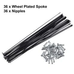 Unique Bargains Bicycle Steel Spokes 14G Bike Spoke With Nipples For Most Bicycle Black 36 Pcs -Outdoor Sports Series GUEST 26536314 4622 4e6f a347 9337f04c5362