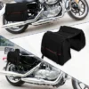 Unique Bargains Quick Release Buckle Waterproof Canvas Motorcycle Saddlebag Side Bag Black 1 Pair