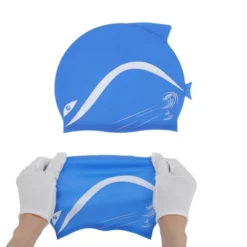 Unique Bargains Kid's Silicone Waterproof Dolphin Swim Cap Blue 1 Pc -Outdoor Sports Series GUEST 28ce9f05 87a1 4368 ad7a 46065ec72222