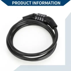 Unique Bargains Bicycle Lock Security Cable Lock 4 Digit Combination Chain Bike Lock Black -Outdoor Sports Series GUEST 29f161d7 05a7 4438 960c 2d3c857f7e0a
