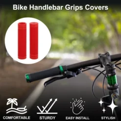 Unique Bargains Bike Handlebar Grips Covers 4.92" Red 1 Pair