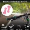 Unique Bargains Bike Handlebar Grips Covers 3.74" Pink 1 Pair