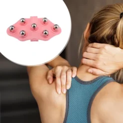 Unique Bargains Neck Shoulder PVC POM Seven Carbon Steel Balls Handheld Massager Pink Silver Tone 1 Pcs -Outdoor Sports Series GUEST 2d930ec5 c437 4a6a 9b81 7e053c9a3561