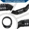 Unique Bargains Bicycle Lock Security Cable Lock 4 Digit Combination Chain Bike Lock Black