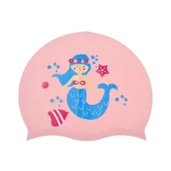 Unique Bargains Kid's Silicone Mermaid Pattern Swim Cap Light Pink 1 Pc -Outdoor Sports Series GUEST 2dcea067 fc07 4827 8804 250929e645ba