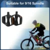 Unique Bargains Cycling Bicycle Pedals 9/16" Spindle Aluminum Alloy For Road Mountain BMX MTB Bike Black
