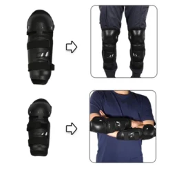Unique Bargains Roundhead Motorcycle Knee Elbow Pads Motorcycle Knee Guards With Adjustable Strap For Adults Black 4 Pcs -Outdoor Sports Series GUEST 2ef3d48b 4935 4daf 92dc 2e83e39f2a88