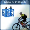 Unique Bargains Cycling Bike Pedal 9/16" Spindle Aluminum Alloy Road Mountain BMX MTB Bike Blue