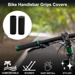 Unique Bargains Bike Handlebar Grips Covers 3.35" Black 1 Pair
